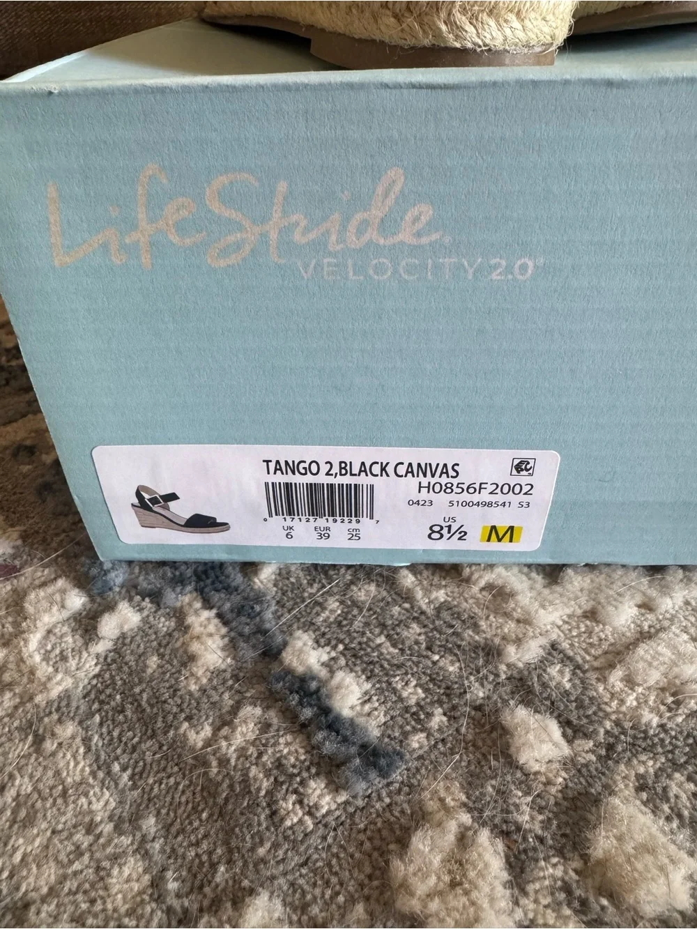 Lifestride Tango 2 black canvas espadrille wedges